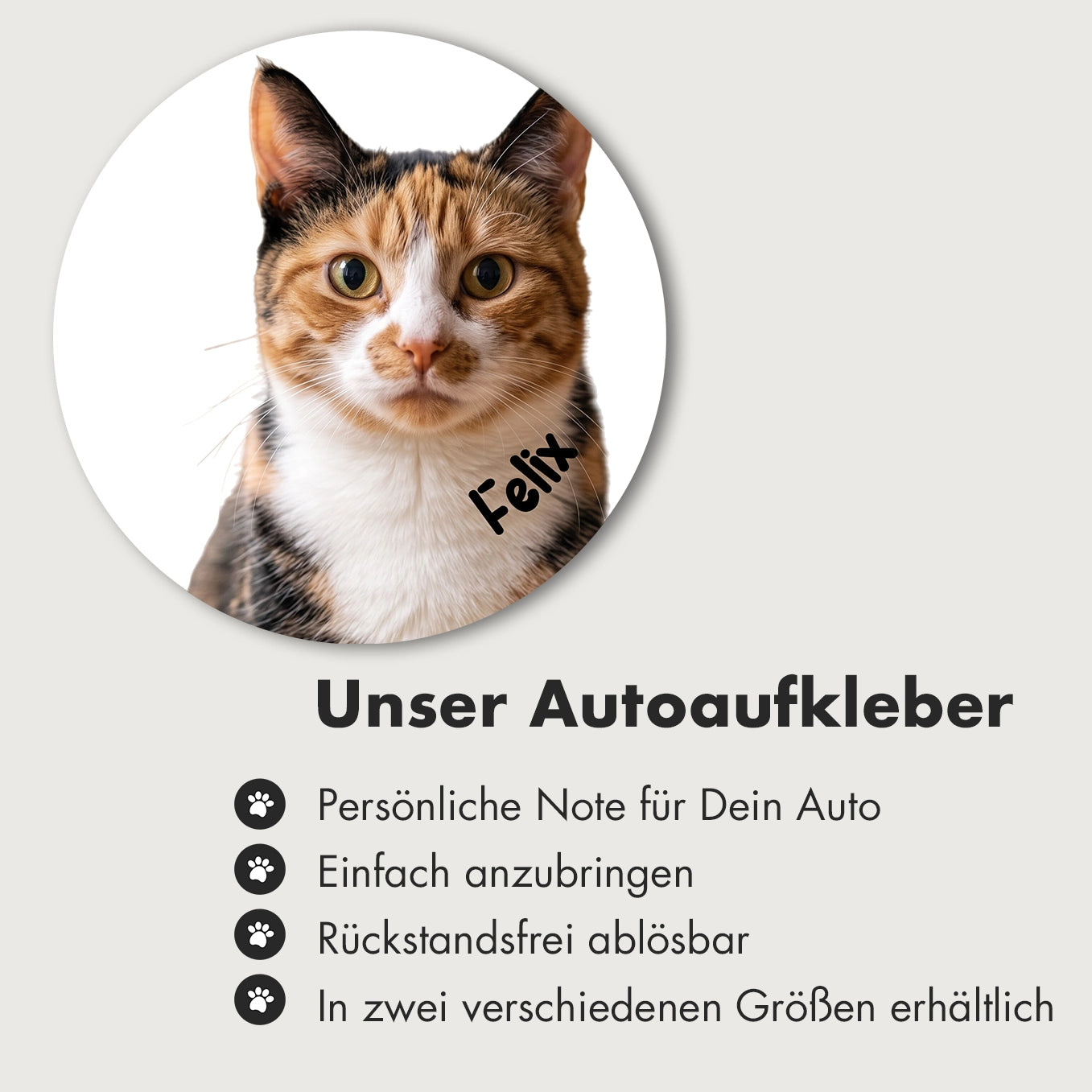 Personalisierter Autoaufkleber "Katzenfoto"