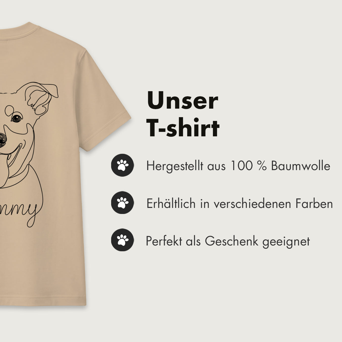 Personalisiertes Regular T-Shirt "Dog Mom" mit Ärmeldruck
