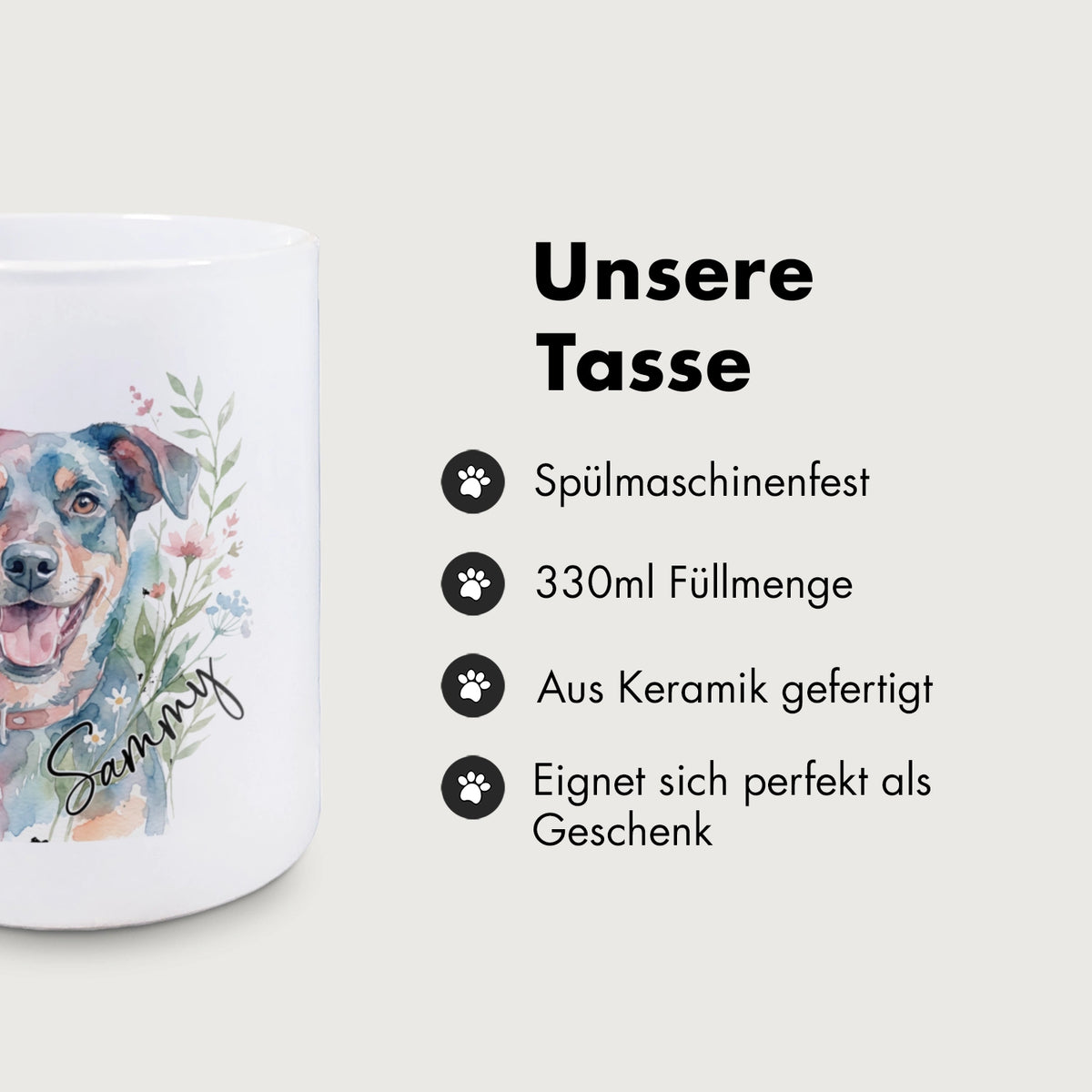 Personalisierte Tasse "Wasserfarben Blumen" – personalisiertes Geschenk – Ansicht 9