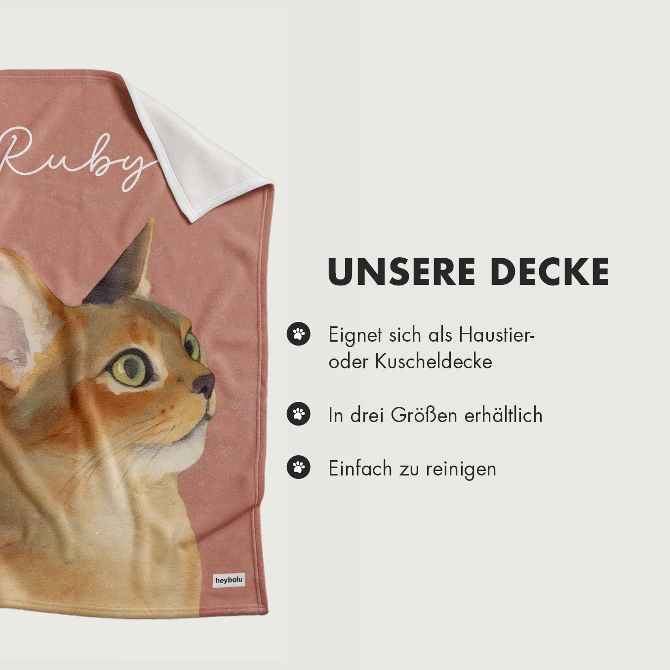 Personalisierte Decke Katze "Portrait"
