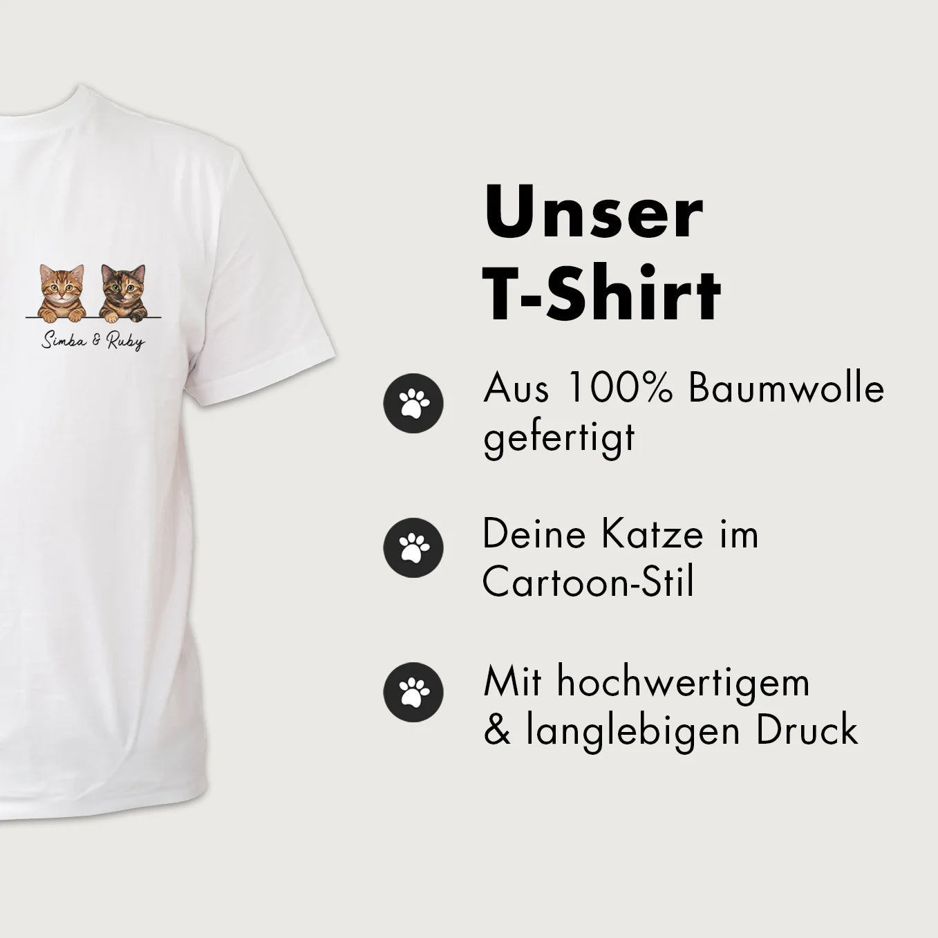 Personalisiertes T-Shirt "Cartoon Katze"