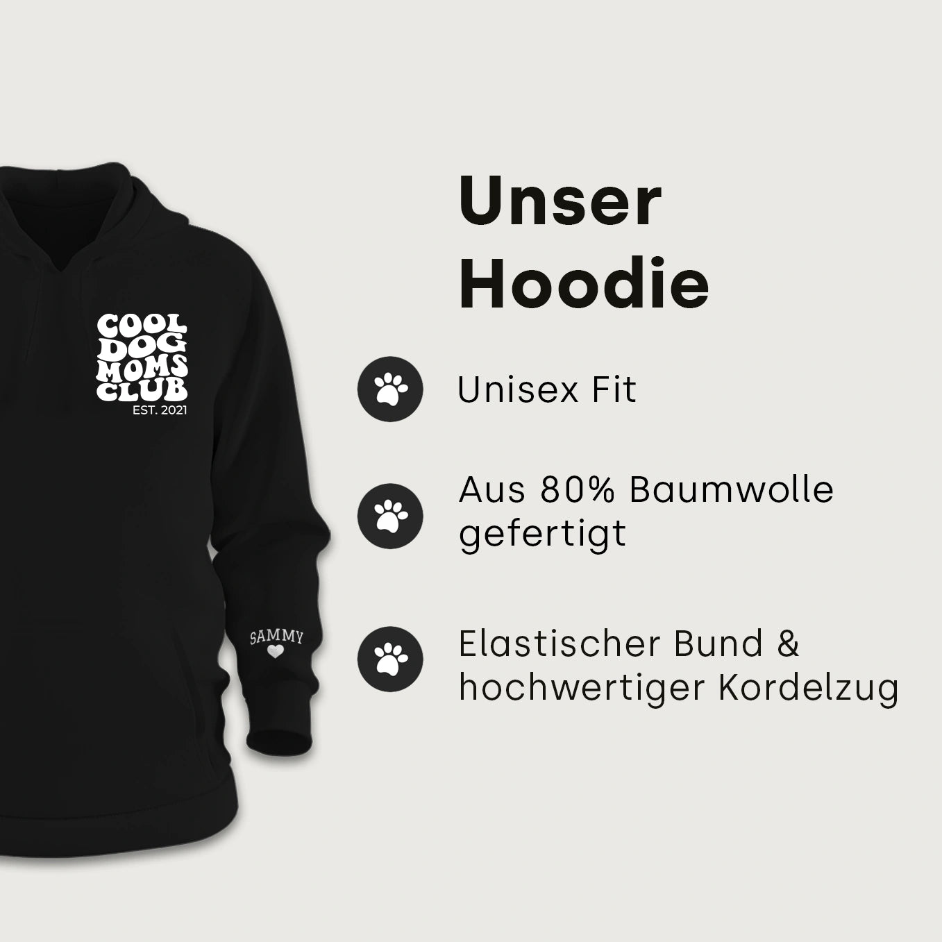 Personalisierter Hoodie "Cool Dog Mom"