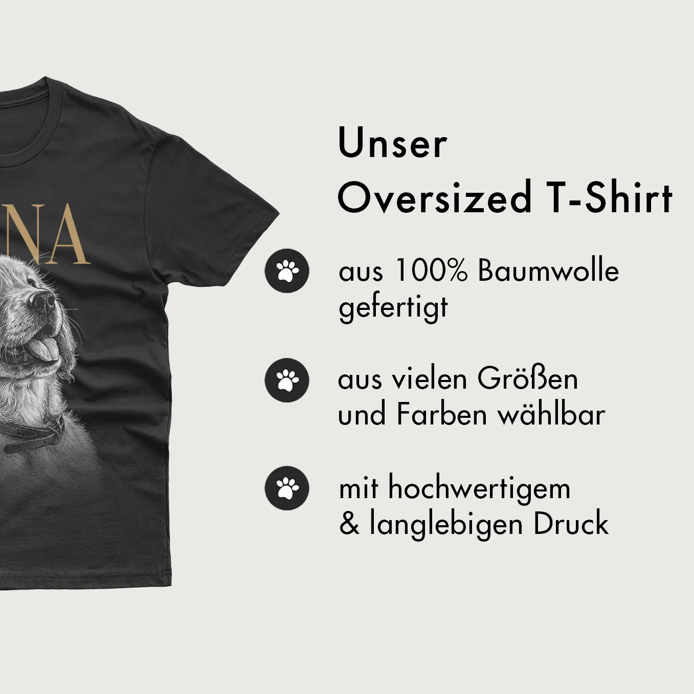Personalisiertes Oversized T-Shirt Haustier "Retro"