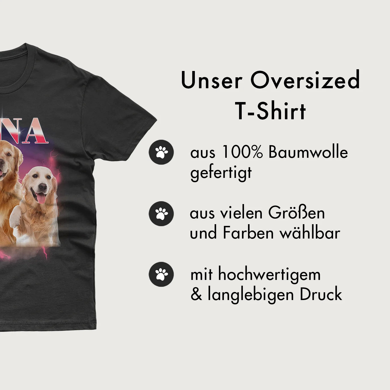 Personalisiertes Haustier T-Shirt "Vintage Name"