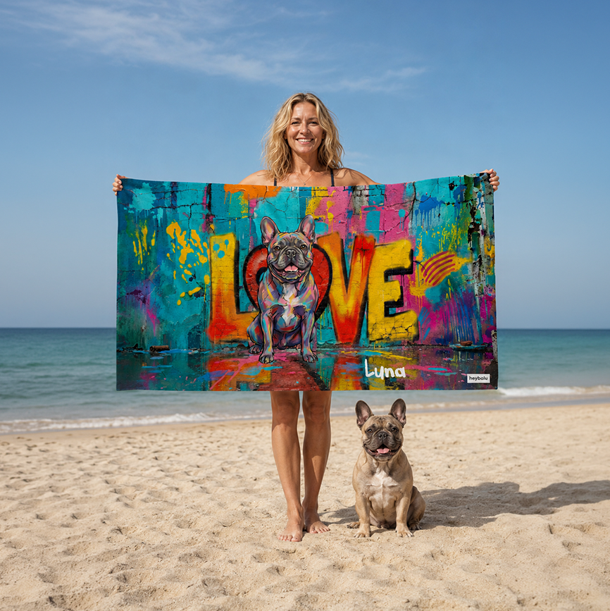 Personalisiertes Badetuch "Love"