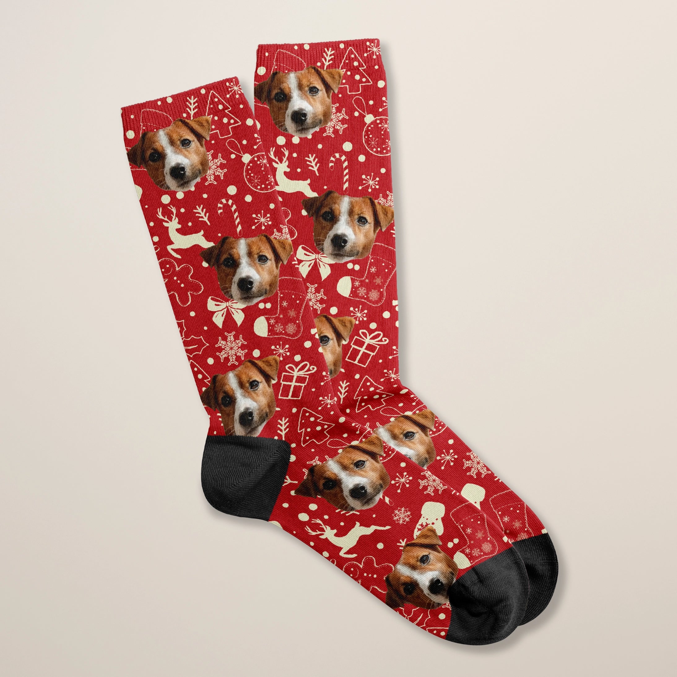 Personalisierte Socken "Weihnachtsmotiv" mit deinem Haustier