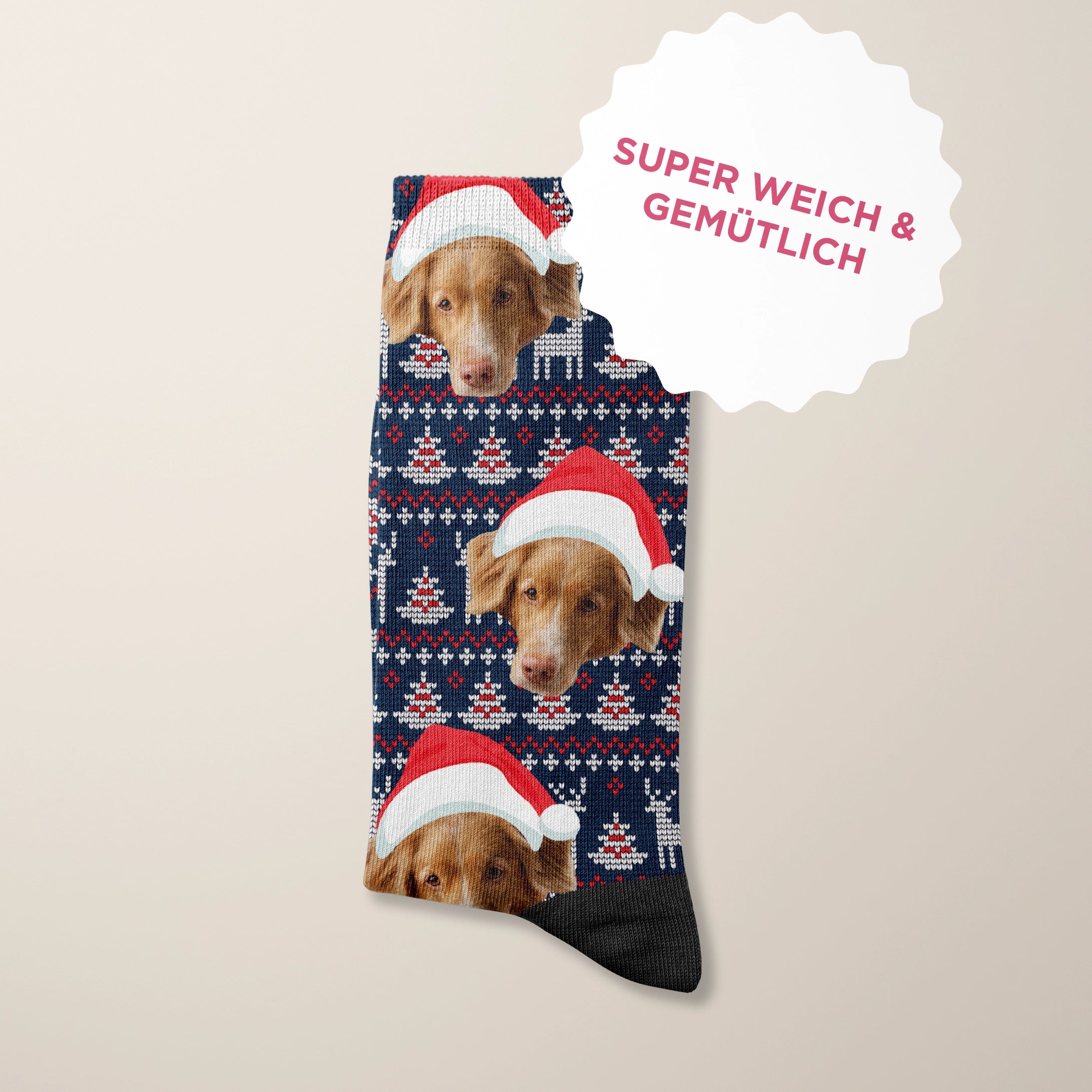 Personalisierte Socken "Weihnachten" mit deinem Haustier