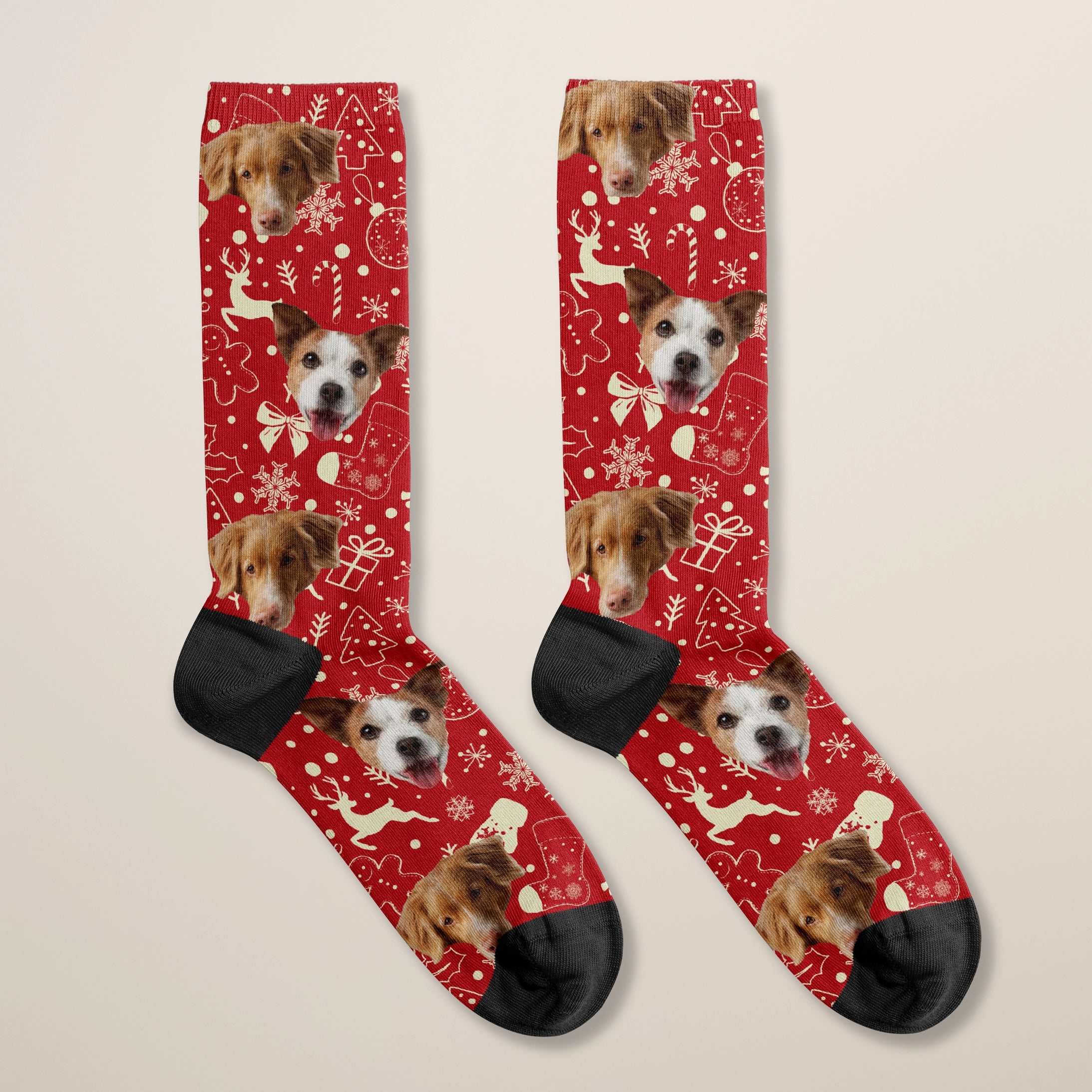 Personalisierte Socken "Weihnachtsmotiv" mit deinem Haustier