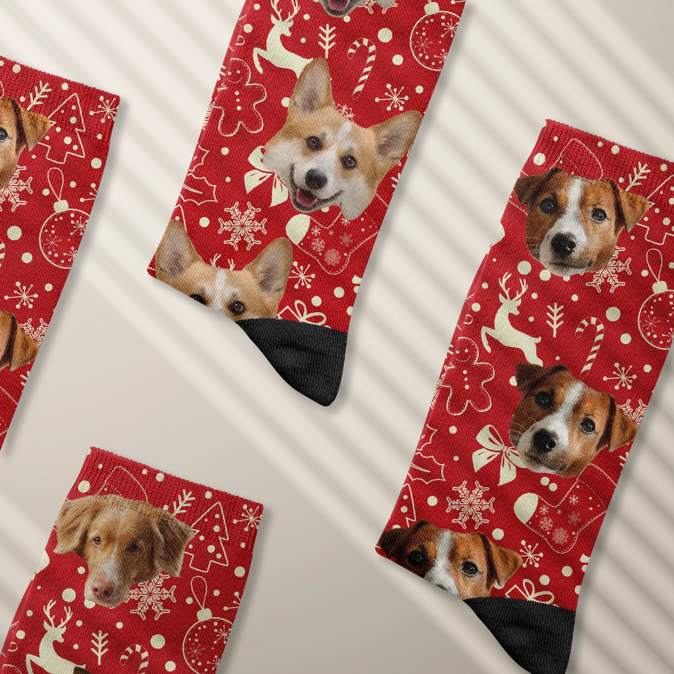 Personalisierte Socken "Weihnachtsmotiv" mit deinem Haustier