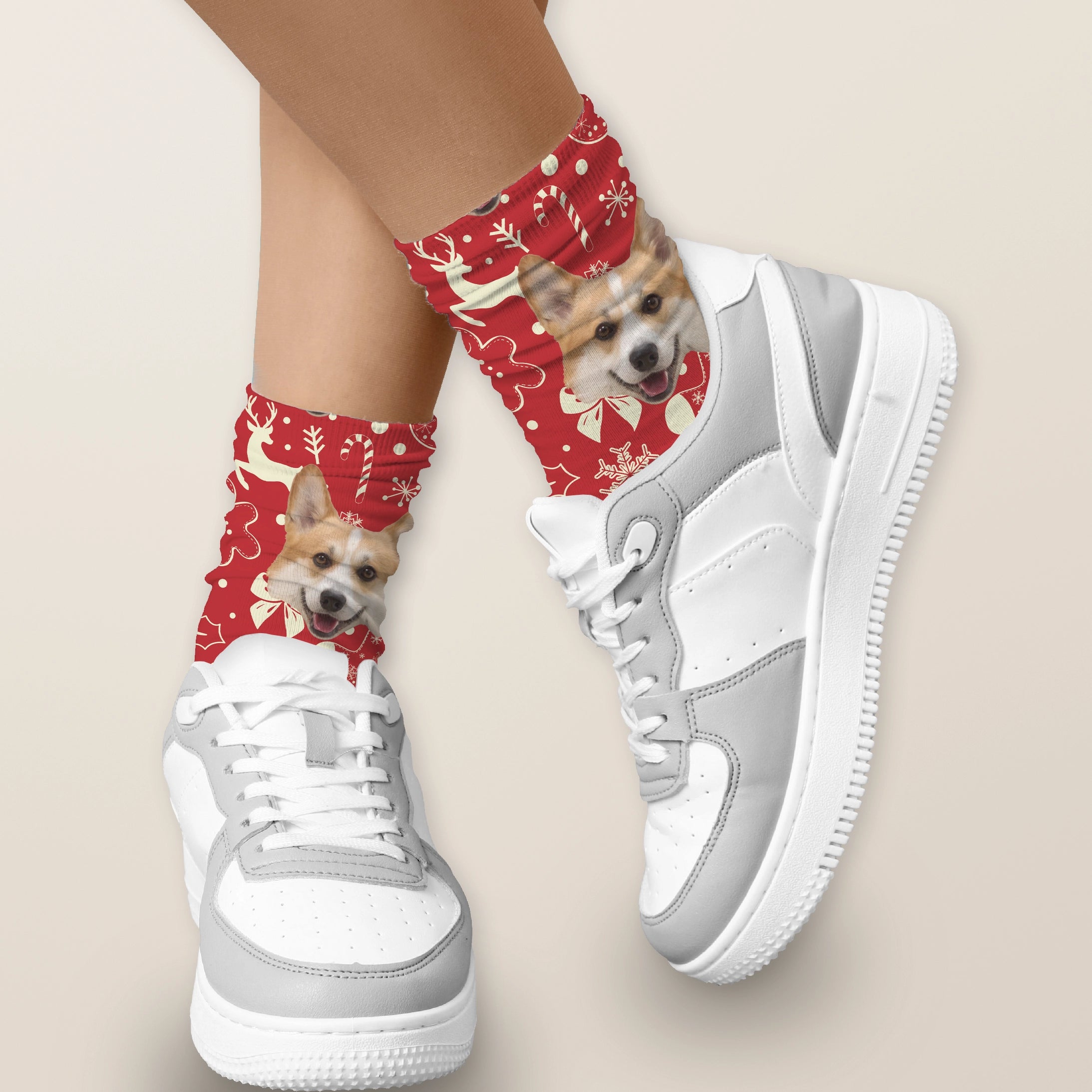 Personalisierte Socken "Weihnachtsmotiv" mit deinem Haustier