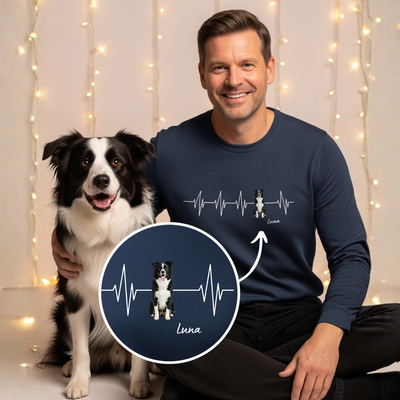Sweater ''Herzschlag Haustier'' – personalisiertes Geschenk – Ansicht 4