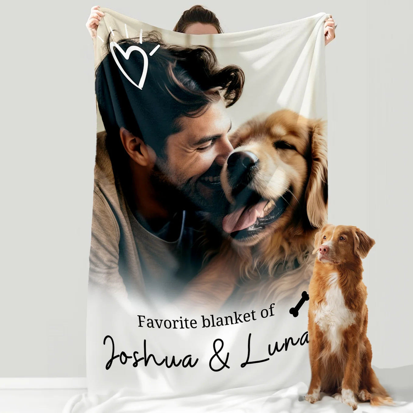 Personalized Plush Blanket "Pet Photo & Text"