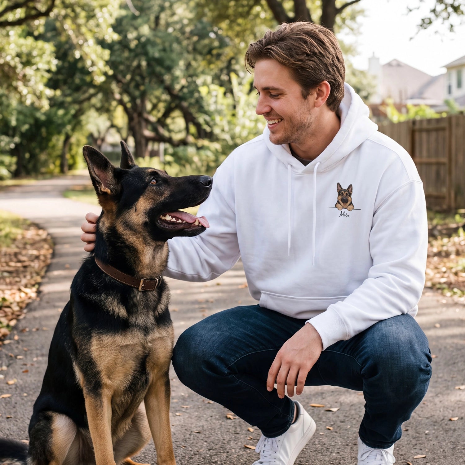 (US) Personalisierter Hoodie "Cartoon Hund"