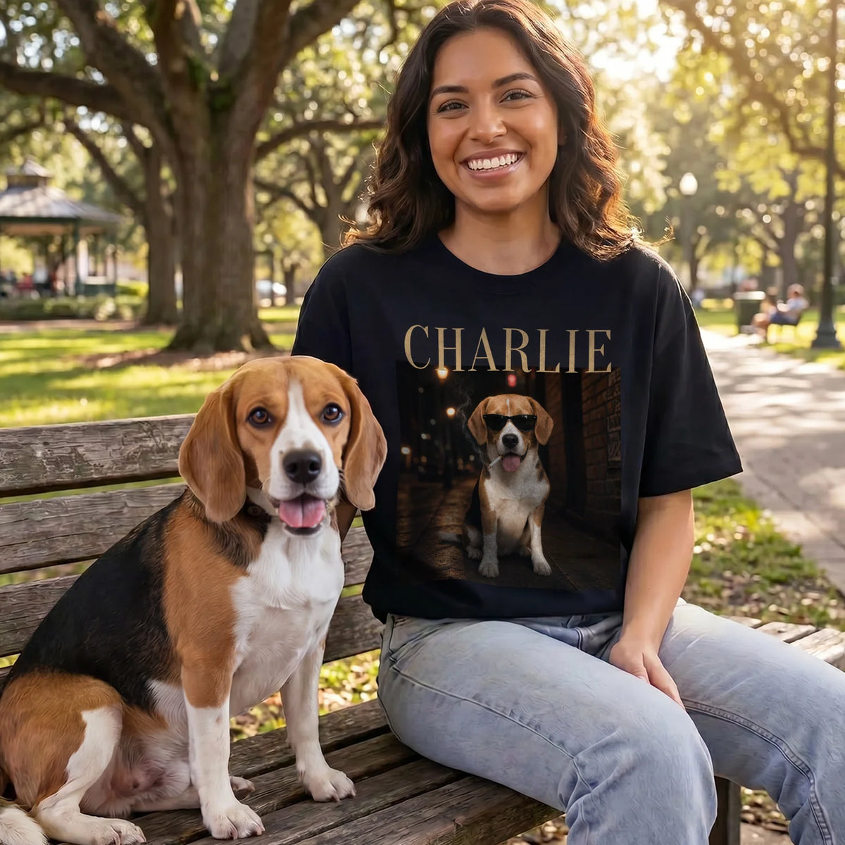 (US) Personalisiertes T-Shirt "Vintage Haustier"