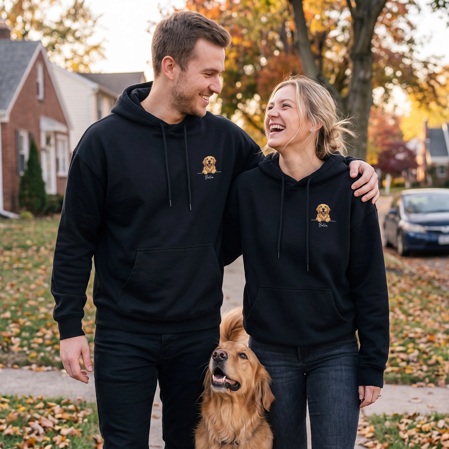 (US) Personalisierter Hoodie "Cartoon Hund"