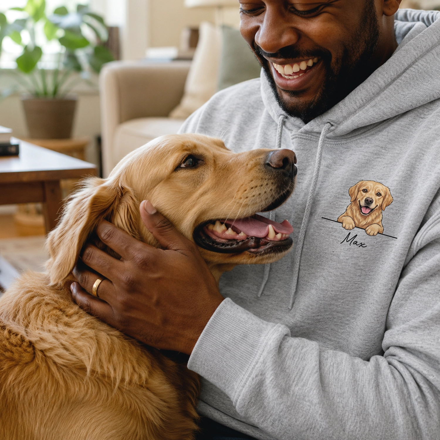 (US) Personalisierter Hoodie "Cartoon Hund"