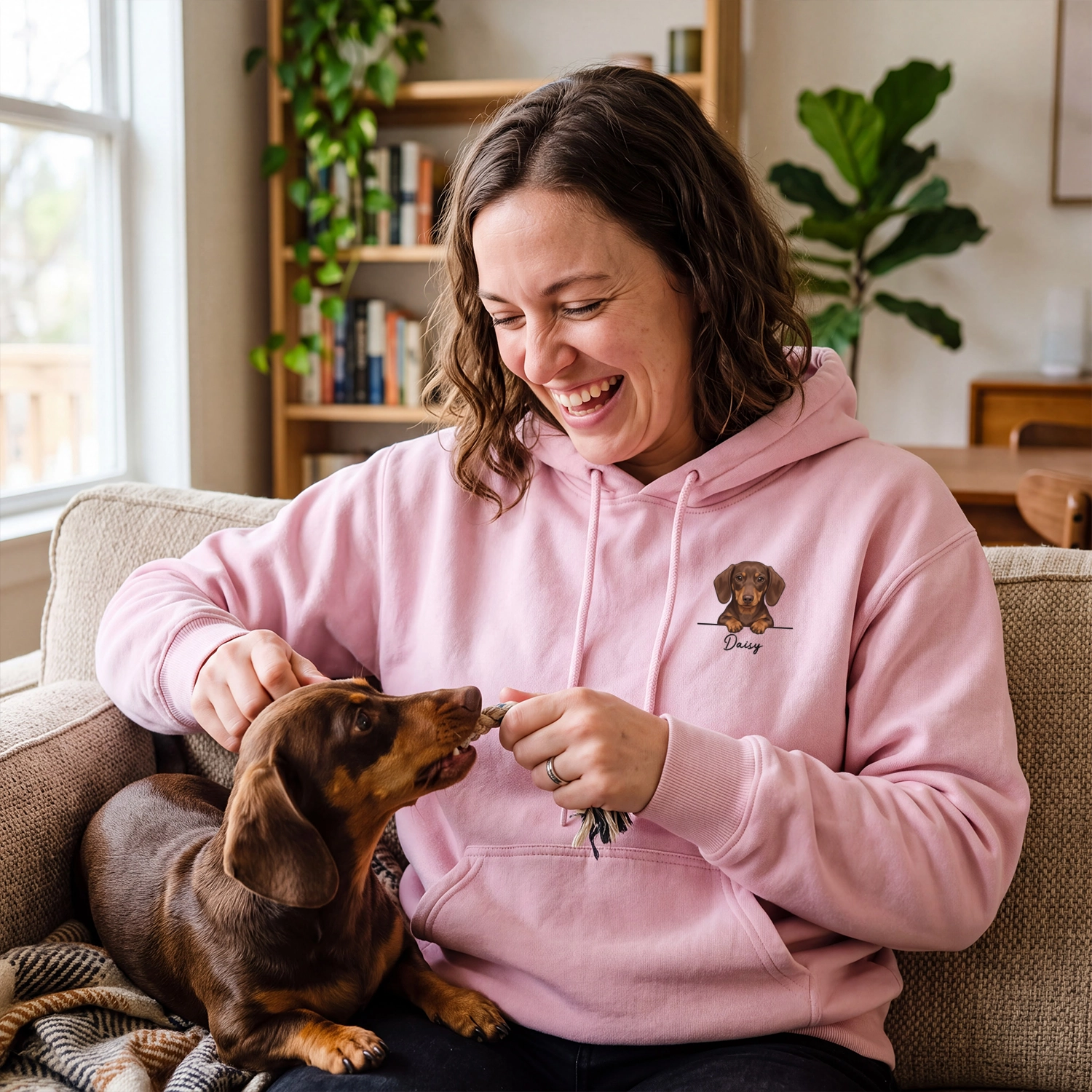 (US) Personalisierter Hoodie "Cartoon Hund"
