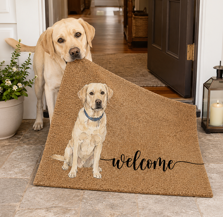 Personalisierte Fußmatte Hund "Welcome"