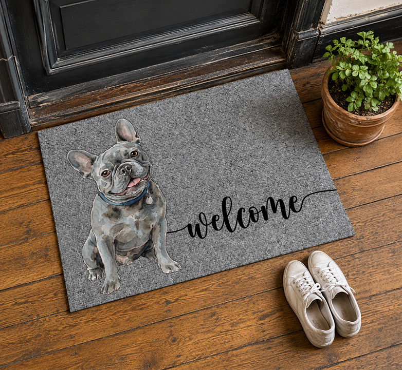 Personalisierte Fußmatte Hund "Welcome"