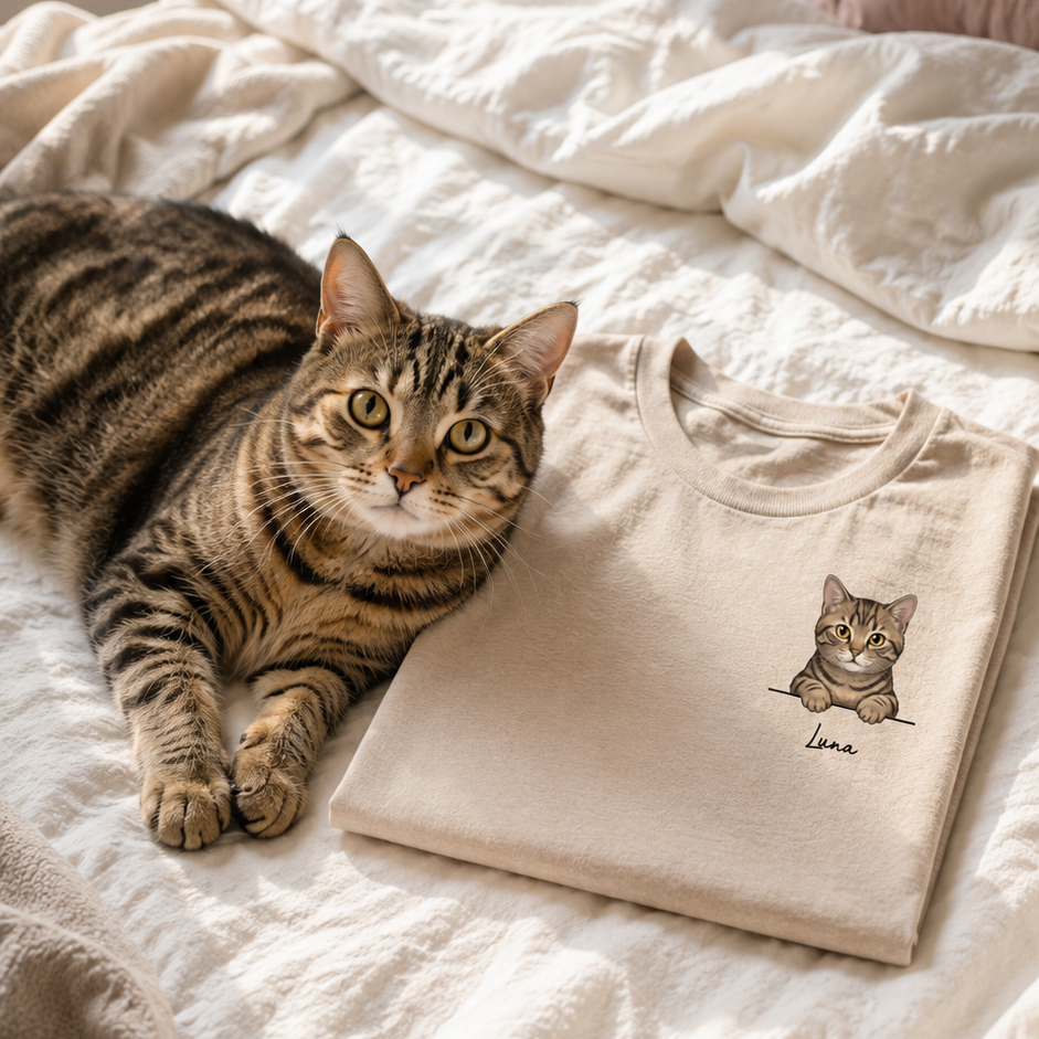 Personalisiertes T-Shirt "Cartoon Katze"